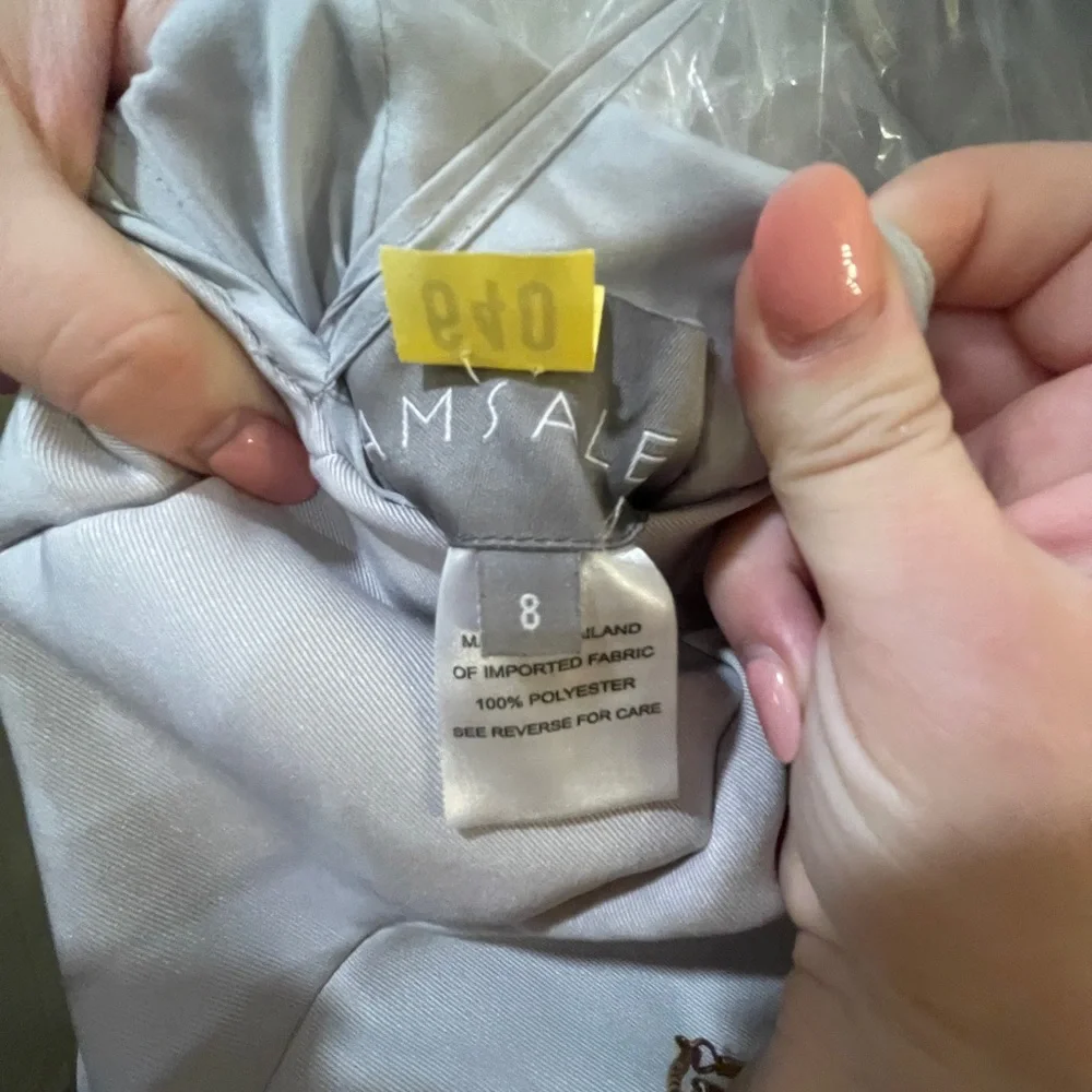 Amsale Austin Platinum Faille Bridesmaid Dress - Picture 6 of 6